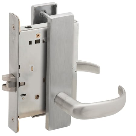 Schlage Grade 1 Passage Latch Mortise Lock, 17 Lever, L Escutcheon, Stainless Steel Finish, Reversible L9010 17L 630